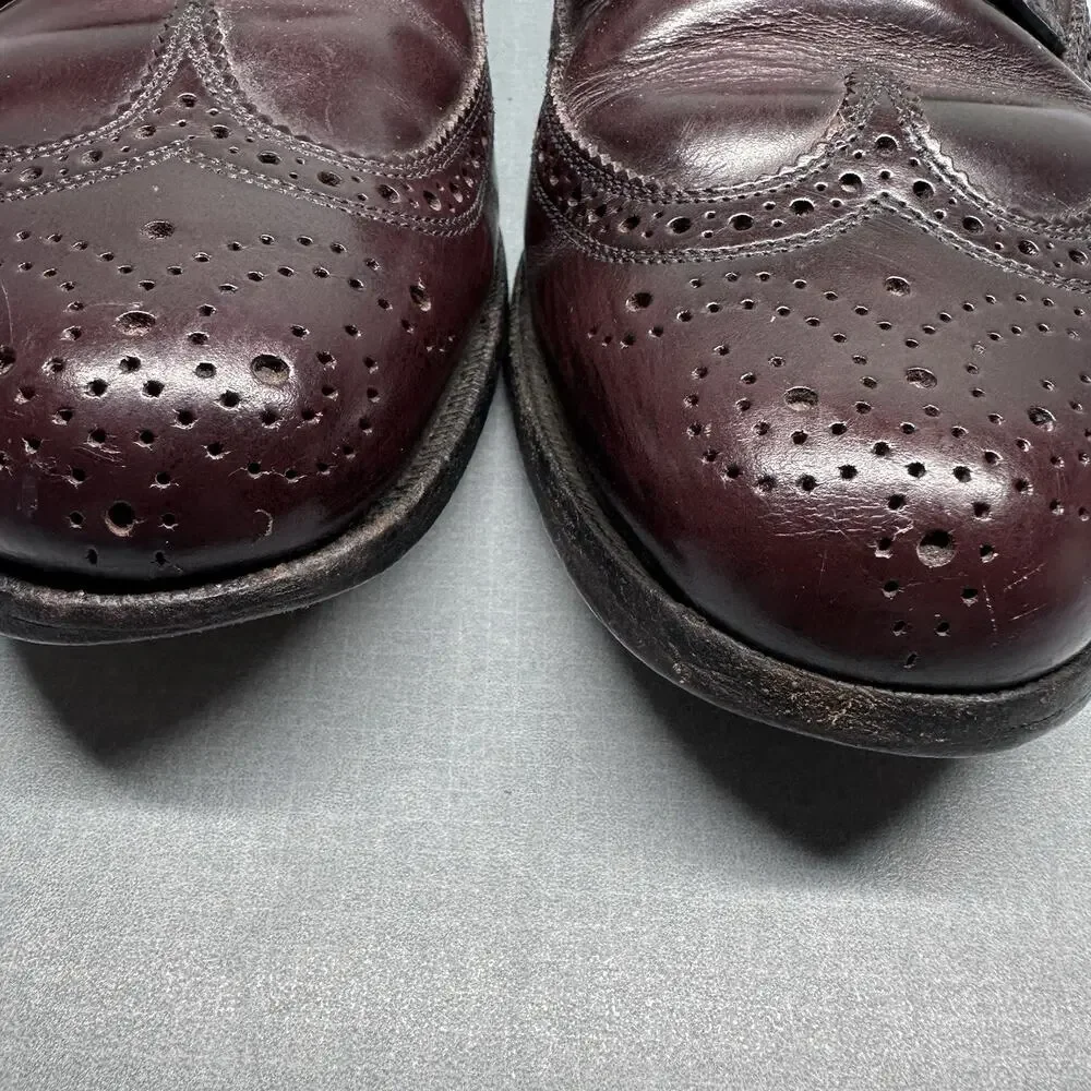Men's Florsheim Imperial‎ Kenmoor Longwing Oxfords Dress Shoes SZ 7.5 D Burgundy